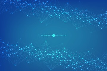 Canvas Print - structure molecule and communication. dna, atom, neurons. scientific concept for your design. connec