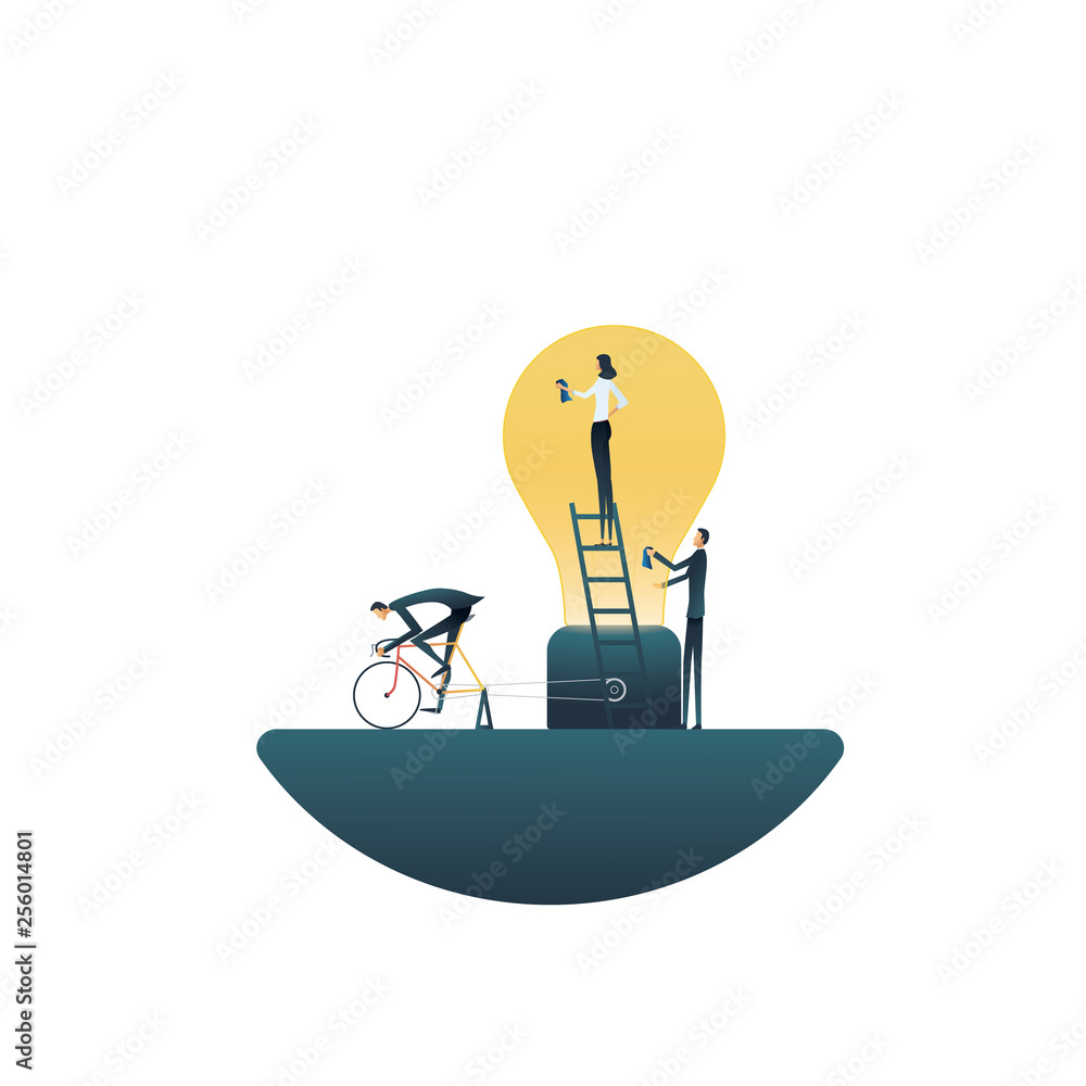 Creative teamwork in business vector concept. Symbol of creativity ...