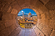 Florence cathedral di Santa Maria del Fiore or Duomo view trhrough stone window