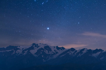 Wall Mural - night landscape with beautiful mountains
