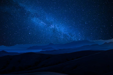 Wall Mural - night landscape with beautiful mountains