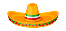 Mexican Sombrero Illustration Of Traditional Hat.