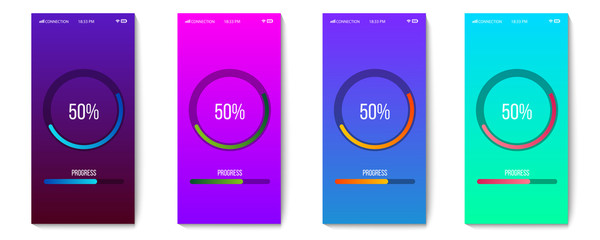 Creative vector illustration of mobile app progress bar loading isolated on transparent background. Art design preloader template. Abstract concept graphic upgrade, update, download diagram element