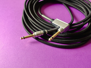 instrumental guitar cable . color background