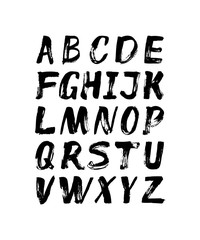 Hand drawn dry brush alphabet