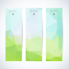 Wall Mural - vector banners set abstract triangle background