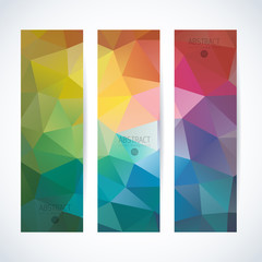 Wall Mural - vector banners set abstract triangle background