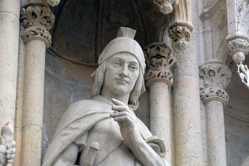 Wall Mural - Statue of Saint Florian on the portal of the Zagreb cathedral 