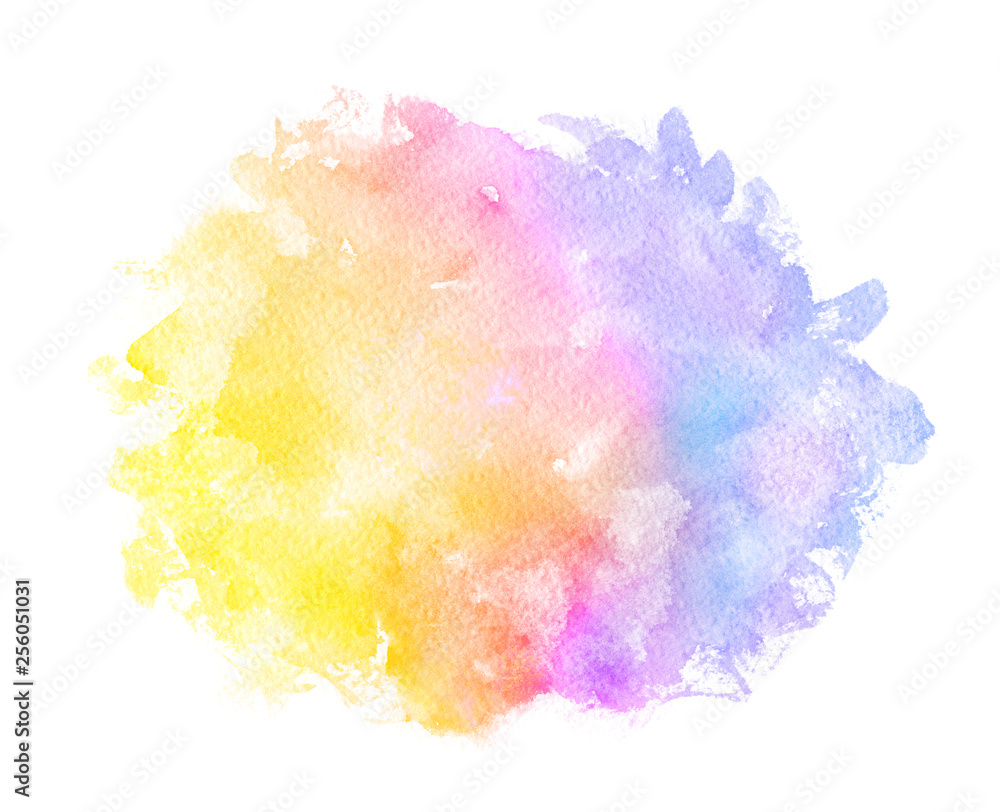 Abstract pink blue red yellow green violet orange purple watercolor on  white background.The color splashing in the paper.It is a hand drawn. Stock  Illustration | Adobe Stock, image size:1000x812