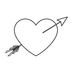 Poster - heart love with arrow icon