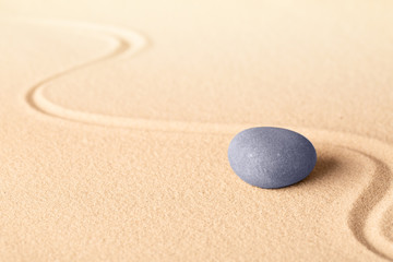 Poster - blue zen meditation stone background for yoga or spa wellness resort.