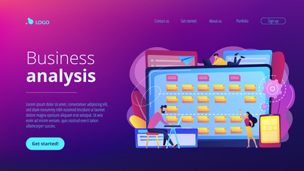Software requirement description concept landing page.