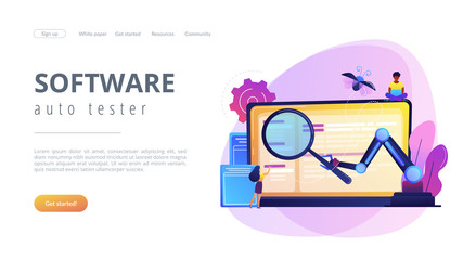 Automated testing concept landing page.