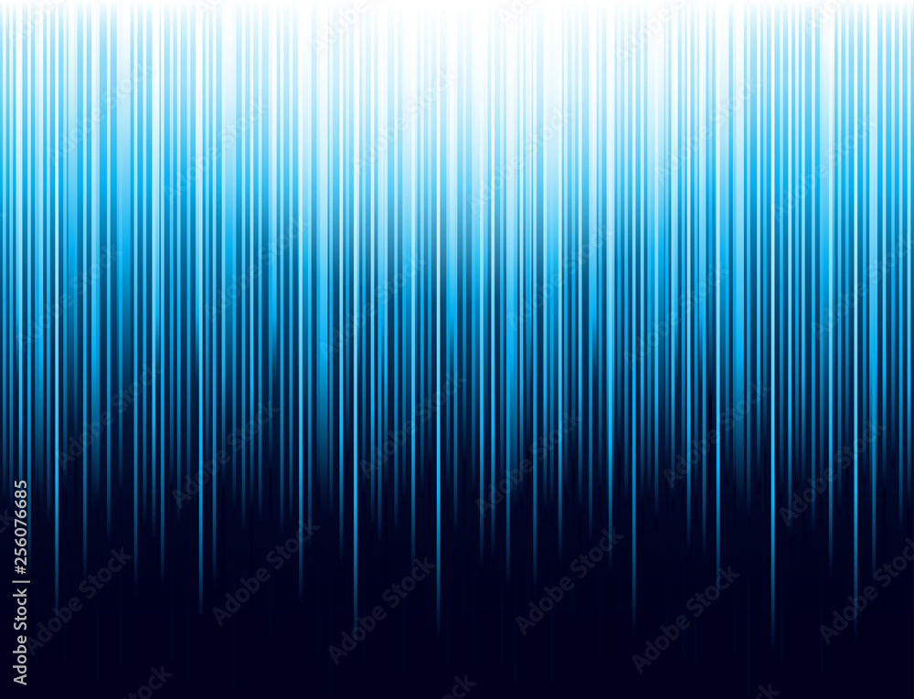 Background with blue glowing striped lines technology. Abstract background with vertical lines. Cover Design template for the presentation, brochure, web, banner, catalog, poster, magazine - Vector - obrazy, fototapety, plakaty 