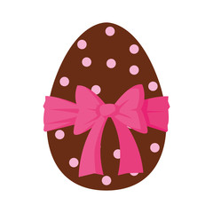 Canvas Print - happy easter egg painted with bow ribbon