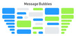© iiierlok_xolms - Message bubbles chat vector. Vector template of message bubbles chat boxes icons.
