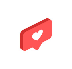 Wall Mural - like and heart icon. live stream video, chat, likes. social nets like red heart web buttons isolated
