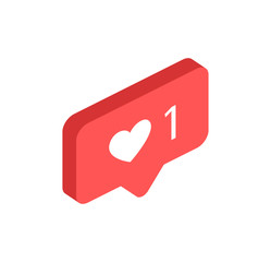 Wall Mural - like and heart icon. live stream video, chat, likes. social nets like red heart web buttons isolated