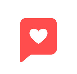 Wall Mural - like and heart icon. live stream video, chat, likes. social nets like red heart web buttons isolated