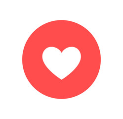 Wall Mural - like and heart icon. live stream video, chat, likes. social nets like red heart web buttons isolated