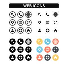 Wall Mural - Web and Contact icons set. Vector illustration.