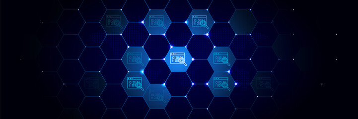 Wall Mural - audit, webpage icon from general data project set in the technological