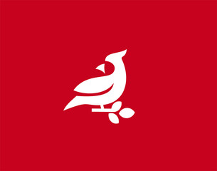 cardinal bird logo symbol vector design illustration