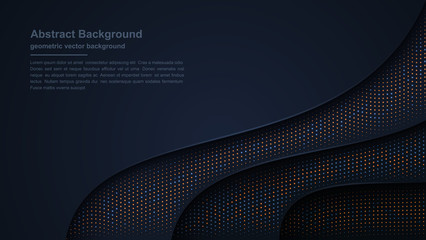 Sticker - luxury dark background textured and wavy with a combination of shining dots. eps10 vector illustrati