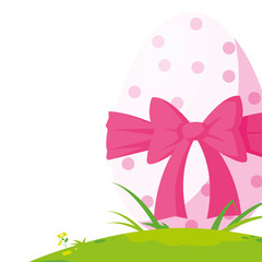 Canvas Print - happy easter egg painted with bow ribbon