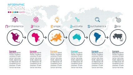 Wall Mural - Continental infographics information on vector graphic art.