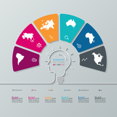 Wall Mural - Continental infographics information on vector graphic art.
