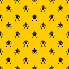 Sticker - Humanoid robot pattern seamless vector repeat geometric yellow for any design
