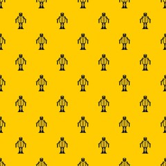 Sticker - Artificial intelligence robot pattern seamless vector repeat geometric yellow for any design