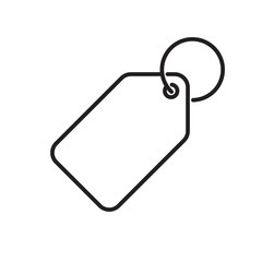 Price tag vector icon label. Pricetag with ring, luggage tag or keychain symbol