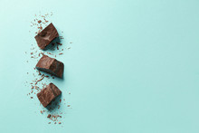 Sweet Tasty Chocolate On Color Background