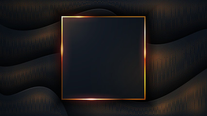 Sticker - luxury dark background textured and wavy with a combination of shining dots. eps10 vector illustrati