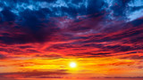 Fototapeta Zachód słońca - light about the sky . Paradise heaven . Dramatic nature background . Journey of the Soul . background sky at sunset and dawn .
