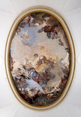 Coronation of Mary, by Giambattista Tiepolo, ceiling of the Church of the Pieta or St Mary of the Visitation in Venice, Italy