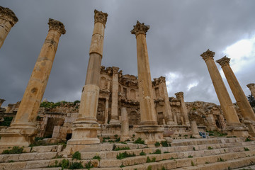 Wall Mural - Old Roman city Jerash ruins in Jordan