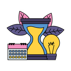 Sticker - hourglass clock calendar