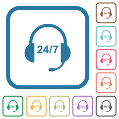 Sticker - 24 hour call center simple icons