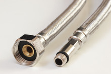 Metallic flexible plumbing water hose for kitchen sink tap connection