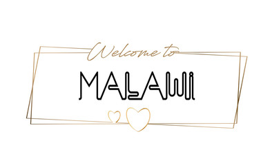 Malawi  Welcome to text Neon lettering typography. Word for logotype, badge, icon, postcard, logo, banner Vector Illustration.