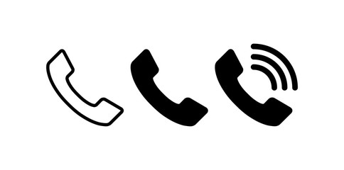 Phone icon set. Telephone symbol. Contact us. Vector illustration.