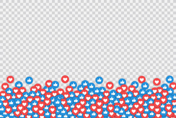 Wall Mural - like and heart icons vector illustration on transparent background.