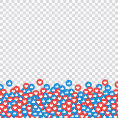 Wall Mural - like and heart icons vector illustration on transparent background.