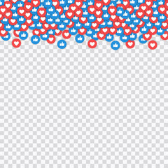 Wall Mural - like and heart icons vector illustration on transparent background.