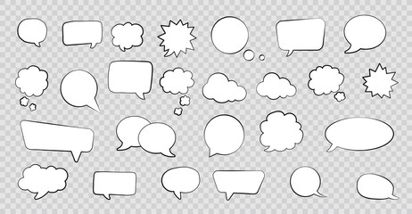 big set of speech bubbles. retro empty comic bubbles. stickers. vector illustration.