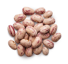A Pile Of Pinto Beans Isolated On White Background.
