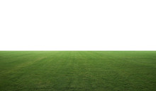 Night Lighting Beautiful Wide Green Grass Field . Include Clipping Path .